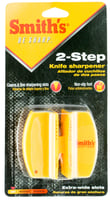 Smiths Products CCKS Knife Sharpener 2Step Fine, Coarse Carbide, Ceramic Sharpener Rubber Handle Yellow | 027925190043