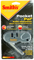 Smiths Products PP1 Pocket Pal Knife Sharpener Hand Held Fine, Medium, Coarse Carbide, Ceramic, Diamond Sharpener Plastic Handle Gray | 027925193020