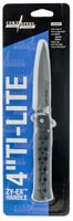 Cold Steel 26SP TiLite  4 Inch Folding Plain Spear Point Japanese AUS8A SS Blade/ Black ZyEx Handle | 705442004851