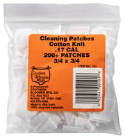 Southern Bloomer 101 Cleaning Patches  17 Cal Cotton 200 Per Pack | 025641001018 | Southern Bloomer | Cleaning & Storage | Cleaning | Cleaning Cloth Brushes and Patches