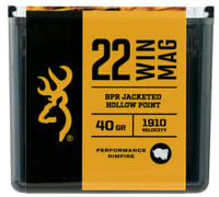 Browning Ammo B195122050 BPR Performance Rimfire  22 WMR 40 gr Jacket Hollow Point 50 Per Box/ 20 Case | 020892103979