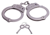 Uzi Accessories UZIHCCS Handcuffs Chain Silver Stainless Steel Includes 2 Keys | 024718900056
