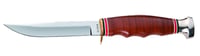 Ka-Bar 1232 Hunter  4 Inch Fixed Clip Point Plain Polished 5Cr15MoV SS Blade, Stacked Leather w/Finger Grooves Leather Handle, Includes Sheath  | NA 