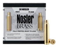 Nosler 10221 Premium Brass Unprimed Cases 30 Nosler Rifle Brass/ 25 Per Box | 054041102216 | Nosler | Reloading | Brass 