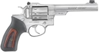 Ruger 1757 GP100  Medium Frame 22 LR 10rd 5.50 Inch Satin Stainless Barrel, Frame  Cylinder, Black Rubber w/Wood Insert Grip, Transfer Bar Safety, Exposed Hammer | .22 LR | 736676017577