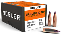 NOSLER BULLETS 6MM .243 80GR BALLISTIC TIP 100CT | 054041240802