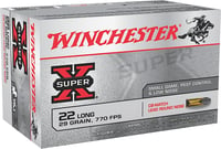 WIN AMMO SUPER-X .22 LONG CB MATCH 770FPS. 29GR. LEAD 50-PK  | .22 LR | 020892102125