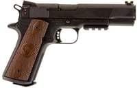 Chiappa Firearms 401101 191122 Custom 22 LR 101 5 Inch Blued Serrated Steel Slide w/Picatinny Rail  Beavertail Frame, Stippled Walnut Grip | .22 LR | 8053670710092