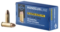 PPU PPH38SU Handgun  38SuperP 130gr Full Metal Jacket 50 Per Box/10 Case  | .38 SUPER | 8605003813118
