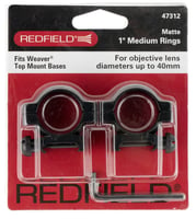 Redfield Mounts 47312 1 Inch Rings  Matte Black Medium | 076683473127