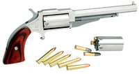 North American Arms 18604C 1860 The Earl CA Compliant 22 LR or 22 WMR 5rd 4 Inch Barrel, Overall Stainless Steel Finish  Rosewood Boot Grip Includes Cylinder | .22 LR -WMR | 744253001994