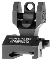 Troy Ind SSIGFBSROBT00 Rear Folding BattleSight Round  Black Hardcoat Anodized for AR15 | 812699010709