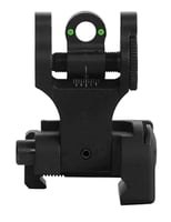 Troy Ind SSIGFBSRTBT00 Tritium Rear Folding BattleSight Round  Black Hardcoat Anodized for AR15 | 812699011034