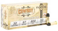 Fiocchi 32SWLL Cowboy Action  32 SW Long 97 gr Lead Flat Point 50 Per Box/ 20 Case | .32 SW Long | 762344002002