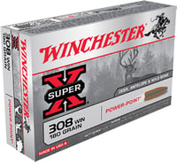 Winchester Super-X Power Point Rifle Ammunition .308 Win 180 gr PSP 2620 fps - 20/box  | .308 WIN | 020892200401