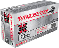 Winchester Ammo X38WCPSV Super X  38 Special 158 gr Super Match Lead Semi Wadcutter 50 Per Box/ 10 Case  | .38 SPL | 020892201279