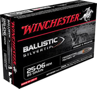 Winchester Ammo SBST2506A Ballistic Silvertip  25-06 Rem 85 gr Fragmenting Polymer Tip 20 Per Box/ 10 Case  | .2506 REM | 020892210721