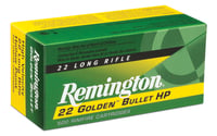 Remington Ammunition 21008 Golden Bullet Rimfire 22 LR 36 gr Plated Hollow Point 50 Per Box/ 100 Cs | .22 LR | 047700000701