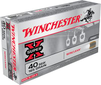 Winchester Ammo WC401 Super X  40 SW 165 gr Winclean Brass Enclosed Base 50 Per Box/ 10 Case .40 SW | 020892211643
