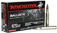 Winchester Ammo SBST270 Ballistic Silvertip  270 Win 130 gr Rapid Controlled Expansion Polymer Tip 20 Per Box/ 10 Case  | .270 WSM | 020892210226
