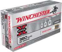 Winchester Ammo WC3801 Super X  380 ACP 95 gr Winclean Brass Enclosed Base 50 Per Box/ 10 Case  | .380 ACP | 020892212237