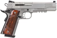 Smith  Wesson 108411 1911 ESeries 45 ACP  5 Inch Barrel 81, Satin Stainless Steel Frame  Slide, Laminate Wood E Series Grip, Tactical Accessory Rail, Manual Grip  Thumb Safety | .45 ACP | 022188084115
