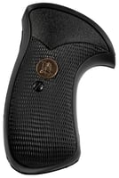 Pachmayr 03270 Compact Grip Checkered Black Rubber for SW K/L Frame with Round Butt | 034337032700 | Pachmayr | Gun Parts | Grips & Fore Grips 