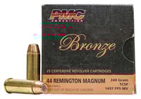 PMC 44D Bronze  44RemMag 240gr Truncated Cone Soft Point 25 Per Box/20 Case | .44 MAG | 741569200042
