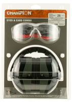 Champion Targets 40622 Eyes  Ears Combo 26 dB Over the Head Passive Muff  Shooting Glasses Black/Gray | 076683406224