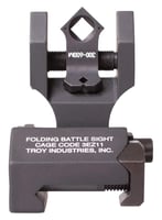 Troy Ind SSIGFBSTTBT00 Tritium Rear Folding BattleSight Round  Black Hardcoat Anodized Folding for AR15 | 812699011683