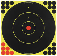 Birchwood Casey 34012 Shoot-N-C Reactive Target Self-Adhesive Paper Air Rifle/Centerfire Rifle/Rimfire Rifle Black/Yellow 200 yds Bullseye Includes Pasters 5 Pack | 029057340129
