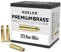 Nosler 10098 Premium Brass Unprimed Cases 223 Rem Rifle Brass/ 100 Per Box | 054041100984 | Nosler | Reloading | Brass 