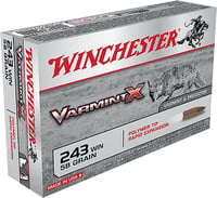 Winchester Ammo X243P Varmint X  243 Win 58 gr Polymer Tip Rapid Expansion 20 Per Box/ 10 Case  | .243 WIN | 020892220010