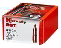 BULLET 338 CAL 338 225 GR SST 100/BXSuper Shock Tipped Bullets .338 cal.  - .338 Inch diameter - Super Shock Tipped - 225 grain - Ballistic coefficient .515- Sectional density .281 - 100 per box | 090255332025