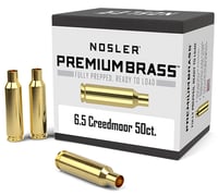 Nosler 44824 Premium Brass Unprimed Cases 6.5 Creedmoor Rifle Brass/ 50 Per Box | 054041448246