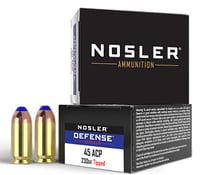 Nosler 39873 Defense Handgun 45ACP 230gr Bonded Performance Tipped 20 Per Box/10 Case  | .45 ACP | 054041398732
