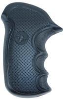 Pachmayr 02474 Diamond Pro Grip Diamond Checkering Black Rubber with Finger Grooves for Taurus Compact Public Defender | 034337024743