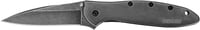 Kershaw 1660BLKW Leek  3 Inch Folding Drop Point Plain Black DLC 14C28N Steel Blade Blackwash 410 Stainless Steel Handle Includes Pocket Clip | 087171038049