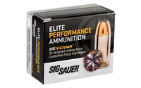 Sig Sauer E45AP020 Elite Performance  45 ACP 185 gr V Crown Jacketed Hollow Point 20 Per Box/ 10 Case | .45 ACP | 798681501663