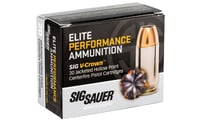 Sig Sauer E45AP220 Elite Performance  45 ACP 230 gr V Crown Jacketed Hollow Point 20 Per Box/ 10 Case | .45 ACP | 798681501687