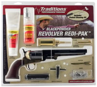 Traditions 1851 Navy Redi-Pak Black Powder Revolver / Walnut / Brass .44 Cal 7.375 Inch Blued Barrel  | .44 BLK | 040589002996