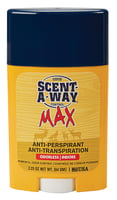 Scent-A-Way 07739 Max Antiperspirant Odor Eliminator Odorless Scent 2.25 oz Stick | 021291077397