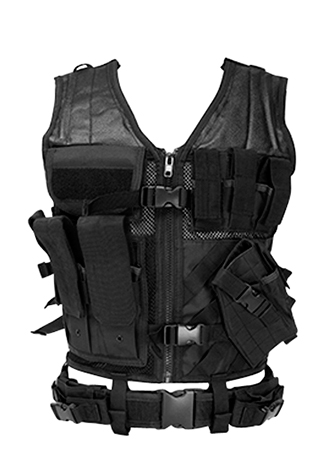 NcStar CTVL2916B Tactical  Vest XL-XXL Black PVC/Mesh Webbing | 814108015480