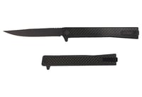 OCASO KNIVES SOLSTICE 3.5 InchFLDR CARBON FIBER/BLACK STRAIGHT | 850042713013