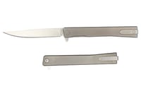 OCASO KNIVES SOLSTICE 3.5 InchFLDR TITANIUM/SATIN STRAIGHT | 850042713020