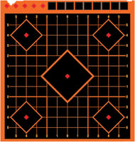 EZAim 15233 Reflective  SelfAdhesive Mylar Black/Orange Grid Includes Pasters 4 Per Pkg | 026509035664