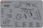 TekMat TEKR17GLOCKG4GY Glock Gen4 Cleaning Mat Gray Rubber 17 Inch Long Glock Gen4 Parts Diagram | NA | 612409970855