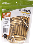 TOP BRASS ONCE FIRED UNPRIMED BRASS .223 REM 100CT POUCH | .223 REM | 818424011386