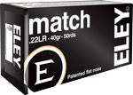ELEY MATCH 22LR 40GR EPS 50RD 100BX/CS  | .22 LR | 650911011000