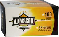 ARMSCOR 38 SPECIAL 158GR FMJ 100RD 12BX/CS | .38 SPL | 4806015504495